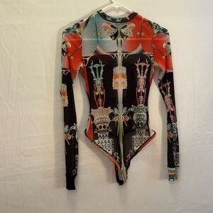 Skims Mesh Long Sleeve Bodysuit